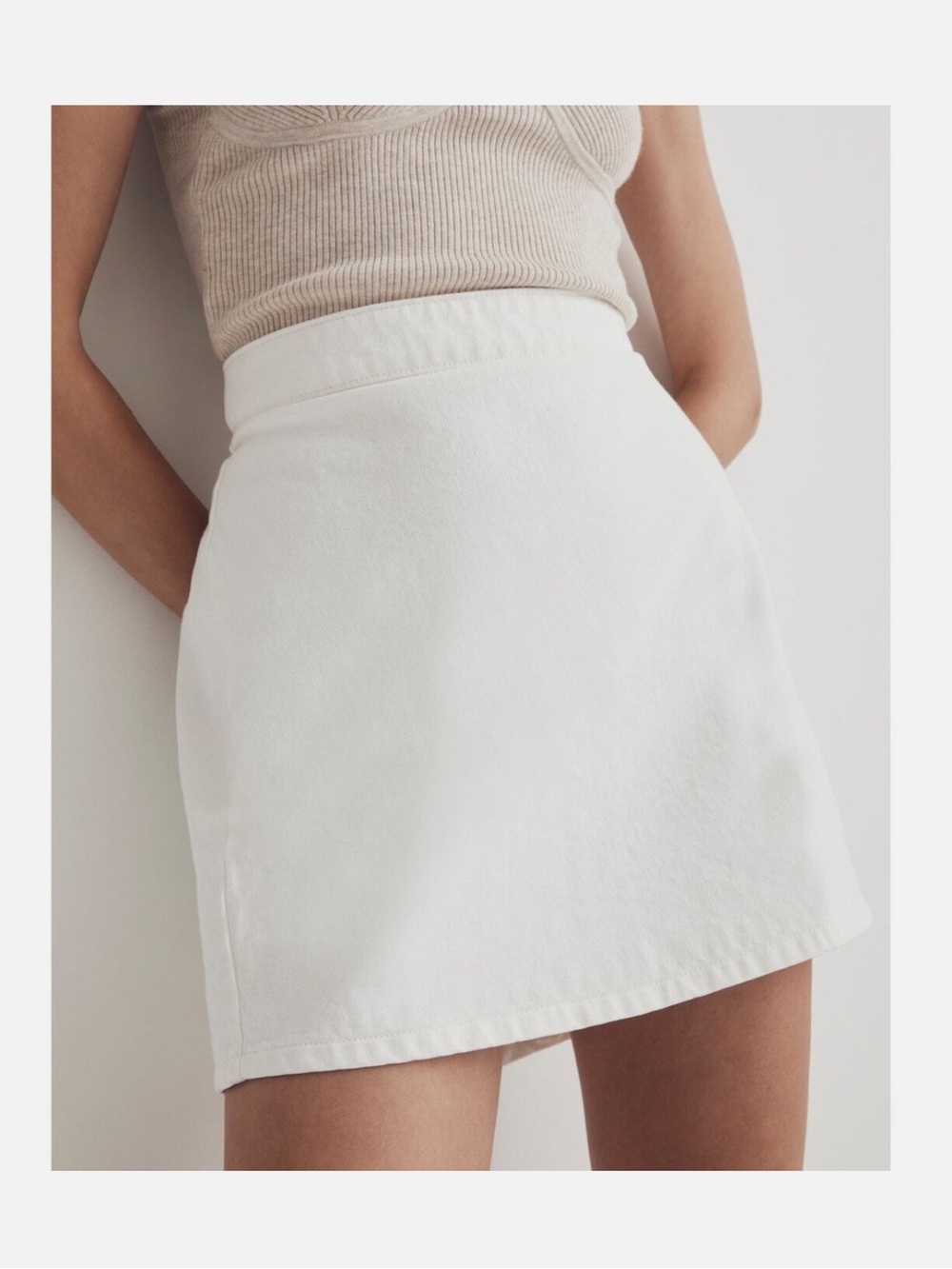 Madewell White A-Line Mini Skirt